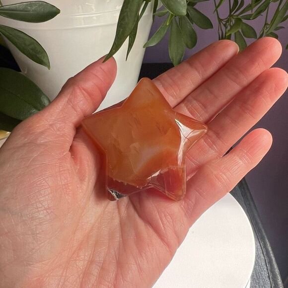 Carnelian Crystal‎ Star Carving (1) - Picture 3 of 11